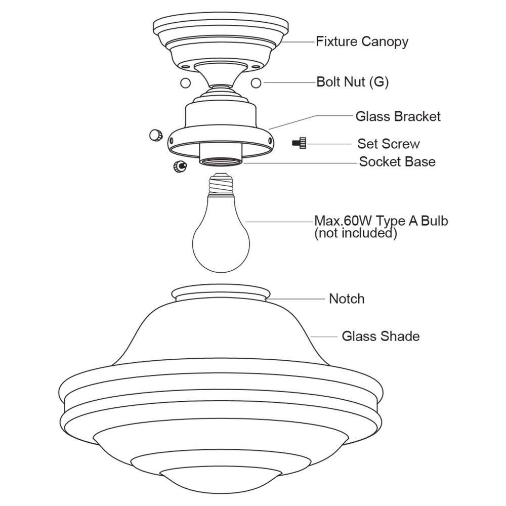 Huntley 12" Natural Brass and White Glass Semi-Flush Ceiling Light