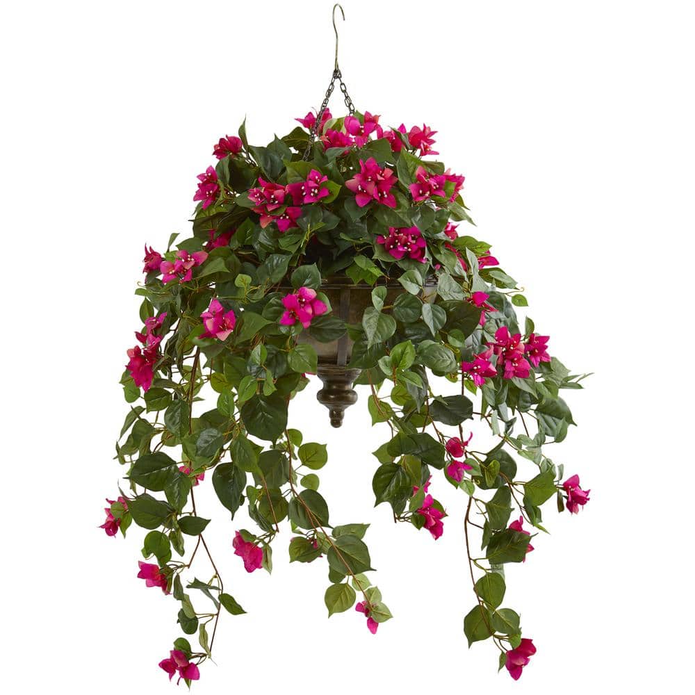 Elegant Silk Bougainvillea Tabletop Arrangement in Potted Design