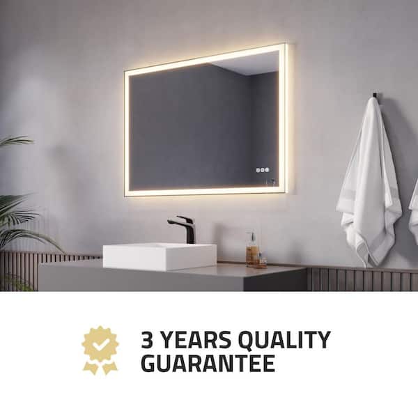 KeonJinn 40 in. W x 32 in. H Rectangular Black Stainless