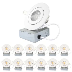 4 in. Adjustable White Remodel 9-Watt Equivalent Housing Required Integrated LED Recessed Lighting Kit