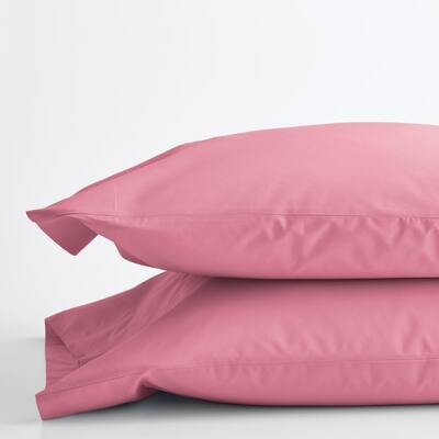Company Cotton Wild Rose Solid 300-Thread Count Cotton Percale Standard Pillowcase (Set of 2)