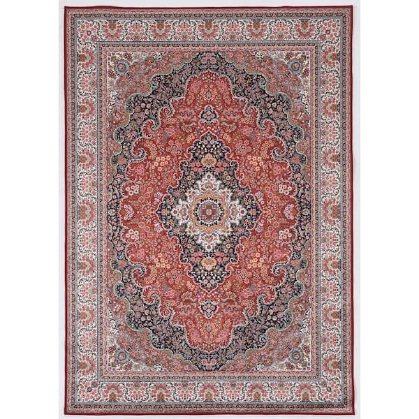Unbranded Echelon Bourke Red/Ivory 2 ft. 2 in. x 3 ft. 2 in. Accent Rug