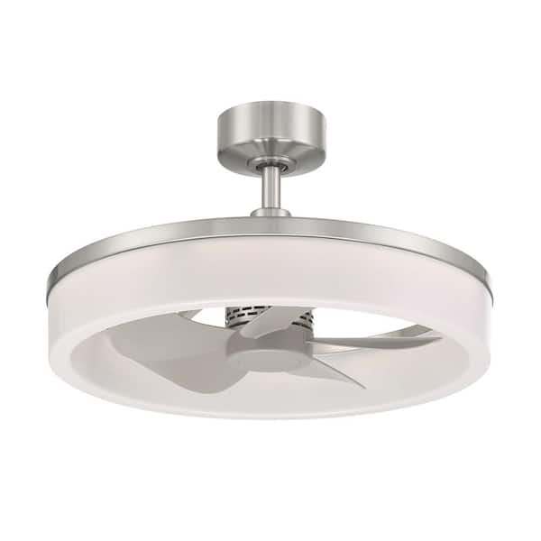 Dailstone 23 in. Indoor/Outdoor Brushed Nickel Fandelier Ceiling Fan with Adjustable White LED with Remote Included