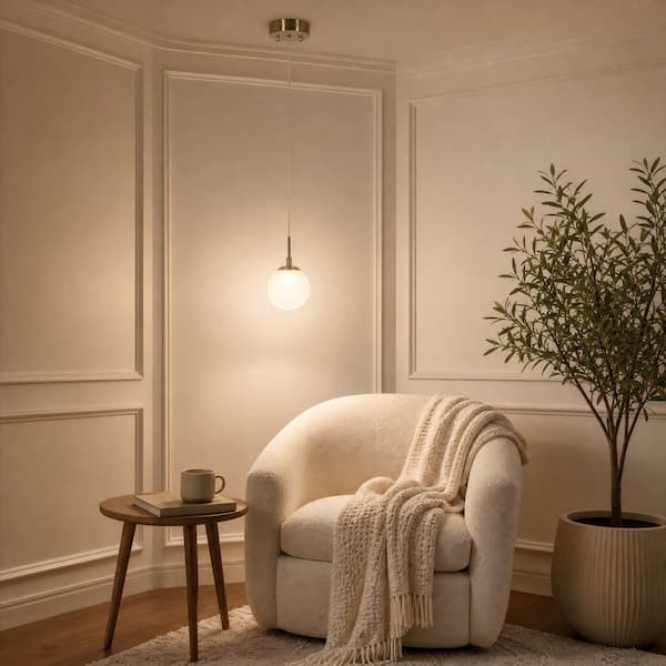 Zevni 4.7 in. 1-Light Modern Mini Globe Pendant Light with Frosted
