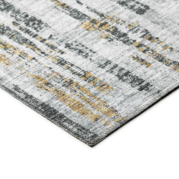 Rylee Grey 1 ft. 8 in. x 2 ft. 6 in. Geometric Indoor/Outdoor Area Rug