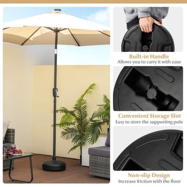eliteshade patio market portable umbrella base pole holder Mondawe 27 lbs Fillable Round Umbrella Base Stand for Yard Garden Poolside