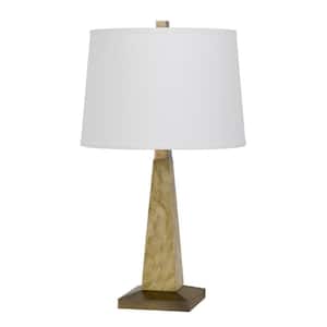 28 in. Brown Table Lamp with Off White Empire Shade