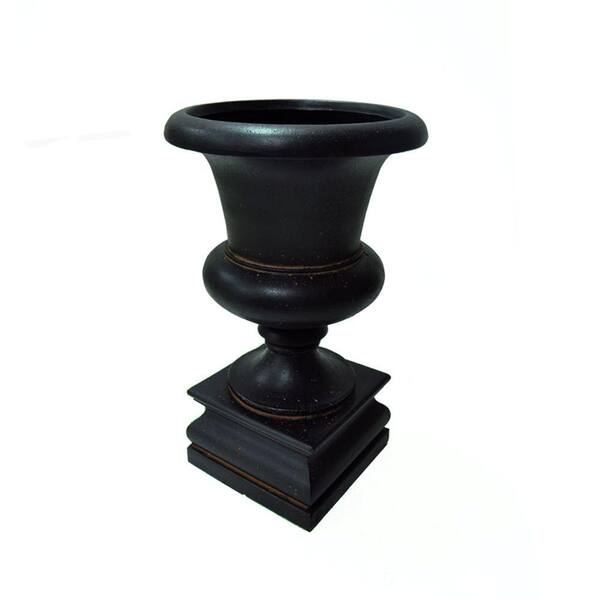 MPG 26.5 in. H Charcoal Cast Stone Padua Urn and Pedestal
