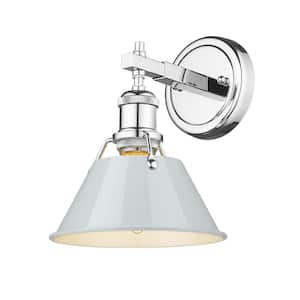 Orwell 7.5 in. 1-Light Chrome and Dusky Blue Wall Sconce