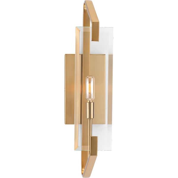 Cahill Collection 1-Light Brushed Bronze Clear Glass Luxe Bath Vanity Light