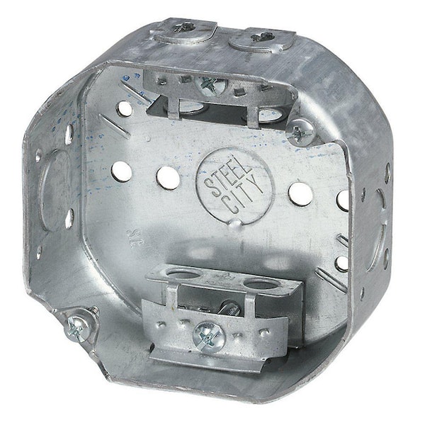Steel City 4 in. Steel 15.8 cu. in. Octagon Box with Armored Cable Clamps (Case of 25)