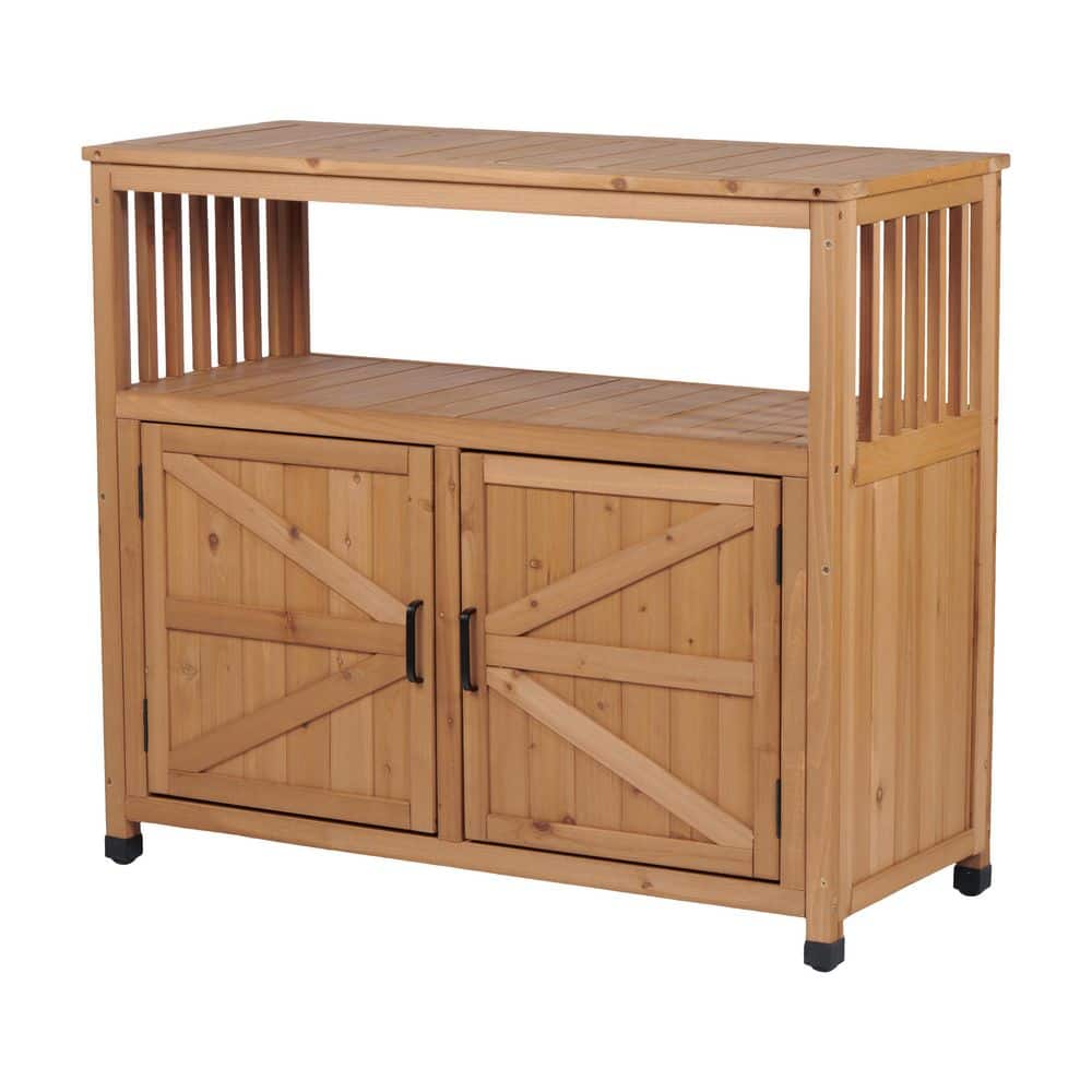 42 in. W x 18 in. D x 37 in. H Brown Wood Outdoor Storage Cabinet price history on PriceWatchPro