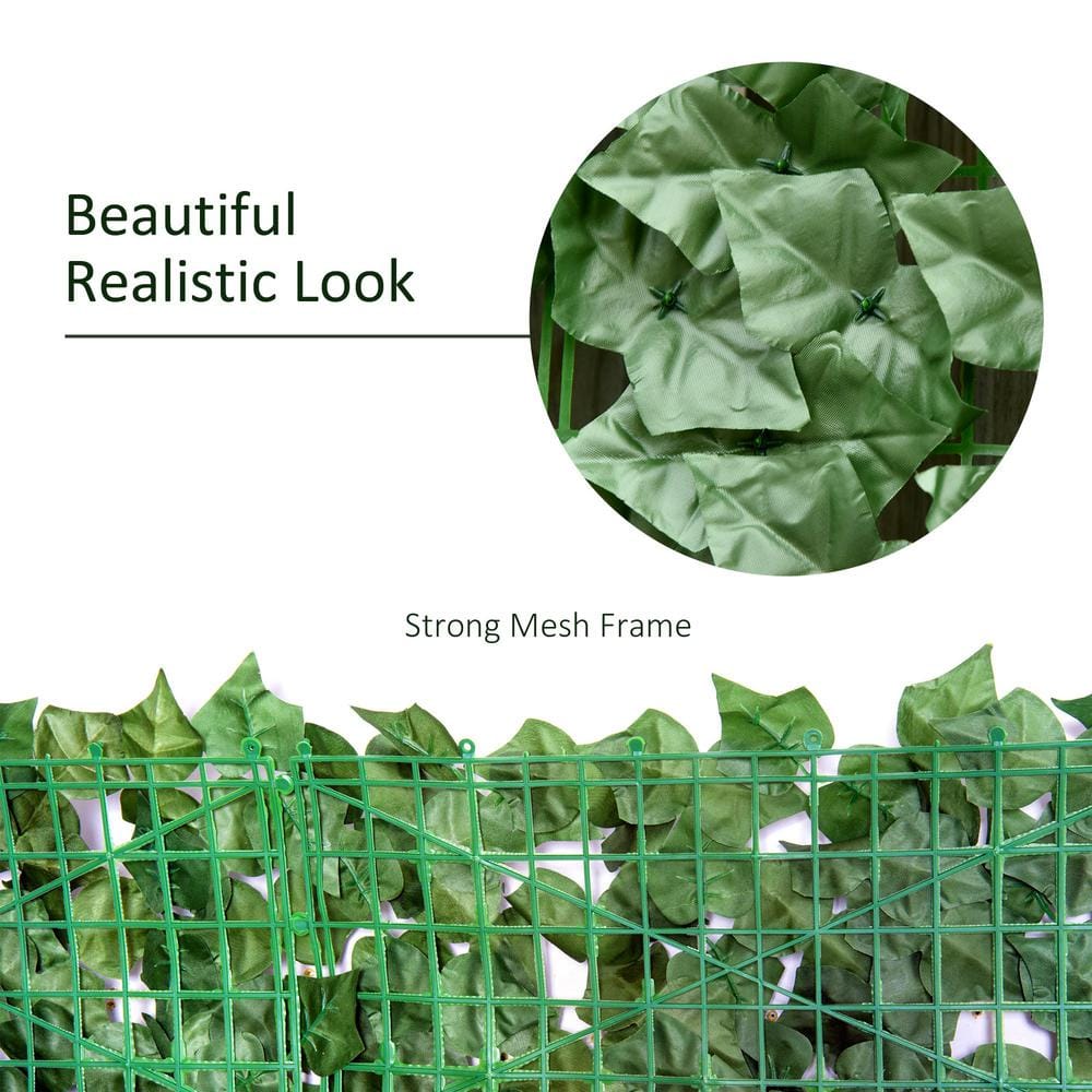 Outsunny 104cm Tall Dark Green Faux Ivy Privacy Fence