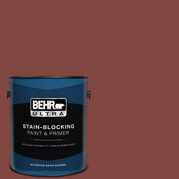 BEHR ULTRA 1 gal. #ECC-15-3 Cherry Bark Satin Enamel Exterior Paint & Primer