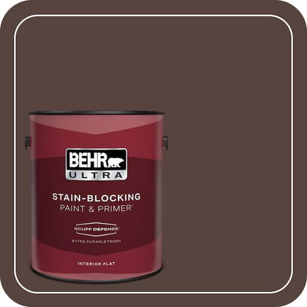 BEHR ULTRA 1 gal. #PPF-51 Dark Walnut Extra Durable Flat Interior Paint & Primer