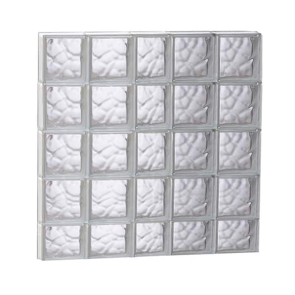 Clearly Secure 36.75 in. x 36.75 in. x 3.125 in. Frameless Wave Pattern Non-Vented Glass Block Window
