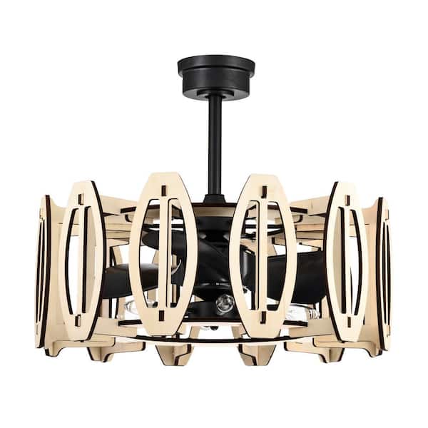Warehouse of Tiffany Honeykiss 16.5 in. 3-Light Indoor Matte Black and Brass Ceiling Fan with Light Kit and Remote Control