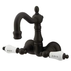 Vintage 3-3/8 in. 2-Handle Wall Mount Claw Foot Tub Faucet in Oil Rubbed Bronze