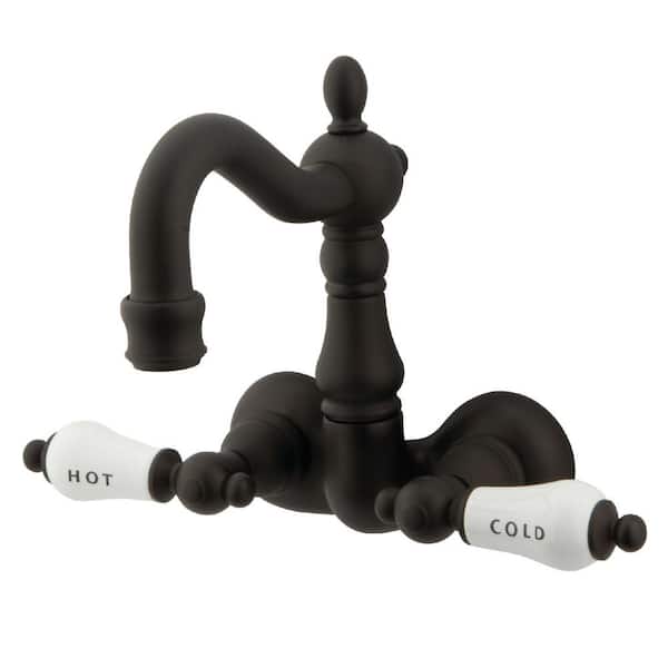 Kingston Brass Vintage 3-3/8 in. 2-Handle Wall Mount Claw Foot Tub Faucet in Oil Rubbed Bronze
