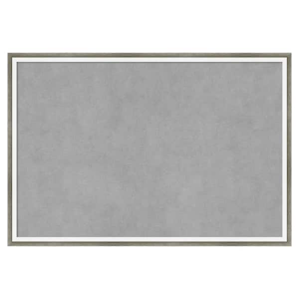 Amanti Art Lucie Silver White 25 in. x 17 in Framed Magnetic Board