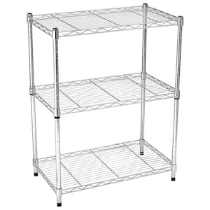 Chrome 3-Tier Adjustable Metal Garage Storage Shelving Unit (23.3 in. W x 30 in. H x 13.4 in. D)