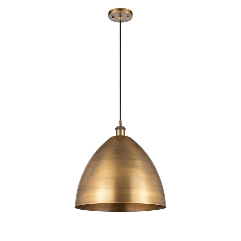Metal Bristol 60-Watt 1-Light Brushed Brass Standard Mini Pendant Light with Metal Shade price history on PriceWatchPro