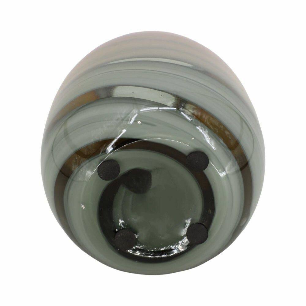 10" Tall Black and Gold Glass Decorative Vase