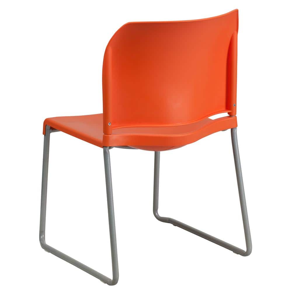 Hercules 880 lb. Capacity Orange Metal Stack Chair with Sleek Design