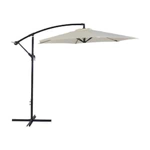 9 ft Cantilever Tilt Patio Umbrella in Warm White