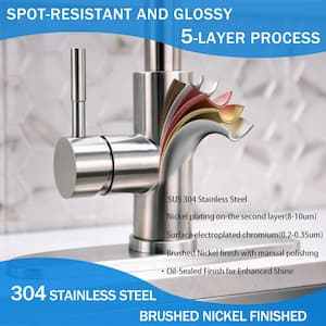 Modern 3 Spray Mode Single-Handle Pull-Down Sprayer Kitchen Faucet with Lead-free in Stainless Steel Brushed Nickel