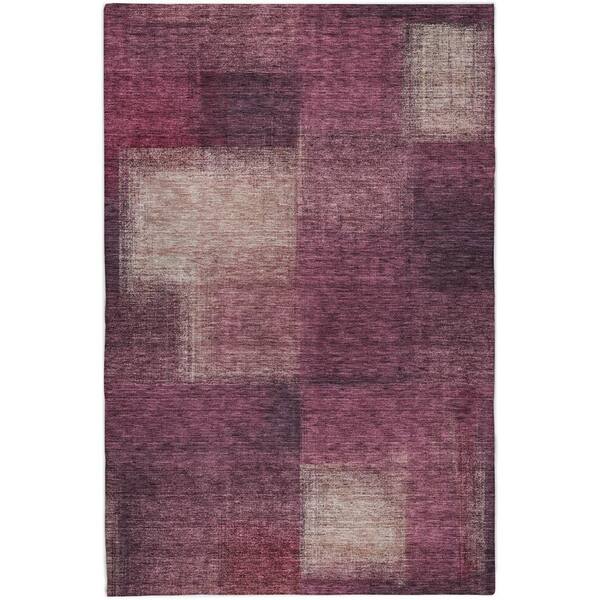 Dream Shag Premium Machine Washable Abstract ADS742 Plum 9 ft. x 12 ft. Area Rug