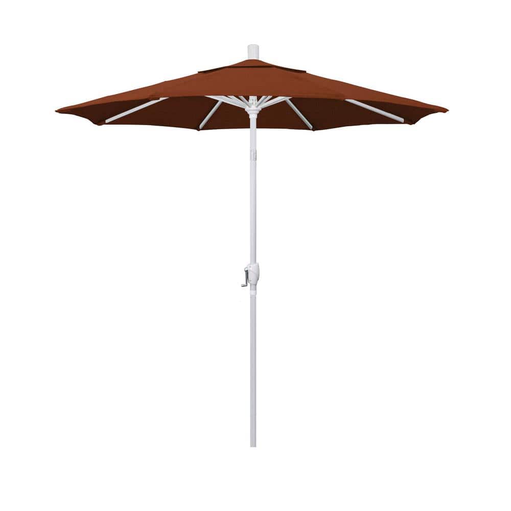 7.5 ft. Matte White Aluminum Market Push Tilt Patio Umbrella in Terracotta Olefin price history on PriceWatchPro