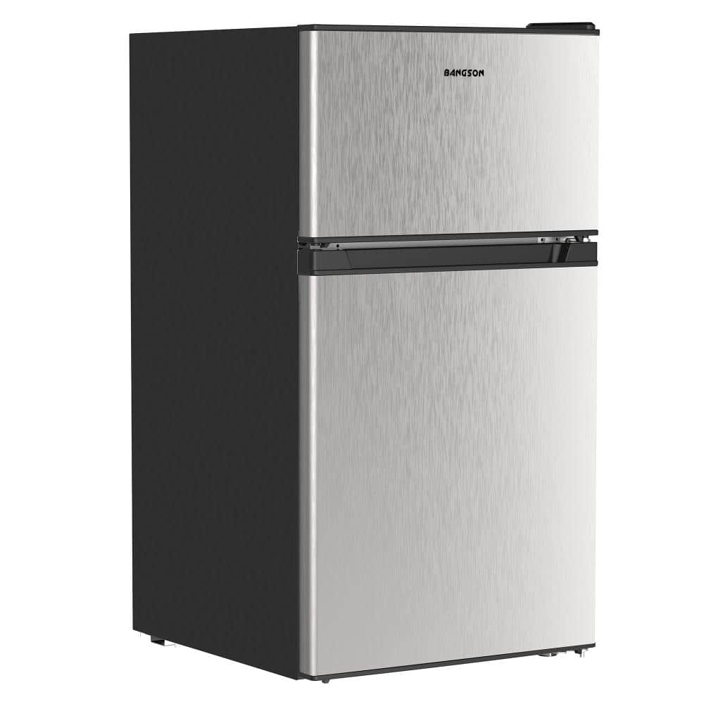 Mini Fridge Rent BANGSON BANGSON 3.2 Cu. Ft. 2-Door Mini Refrigerator with Freezer in ...