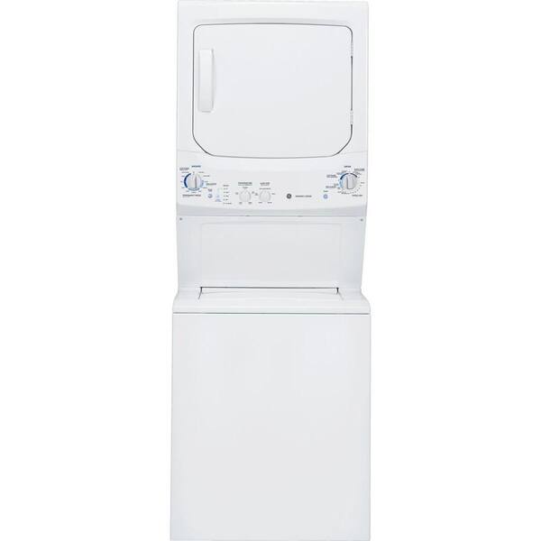 GE Unitized Spacemaker 3.3 cu. ft. Washer and 5.9 cu. ft. Gas Dryer in White