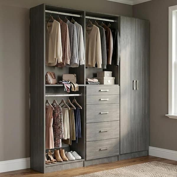 MODULAR CLOSETS Alto Collection 55.5 in W Grey Wall Mounted Double