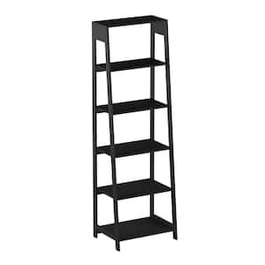 71 in. Black 5-Shelf Standard Bookcase