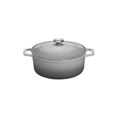 Chasseur 5.3 qt. Celestial Grey French Enameled Cast Iron Oval Dutch Oven