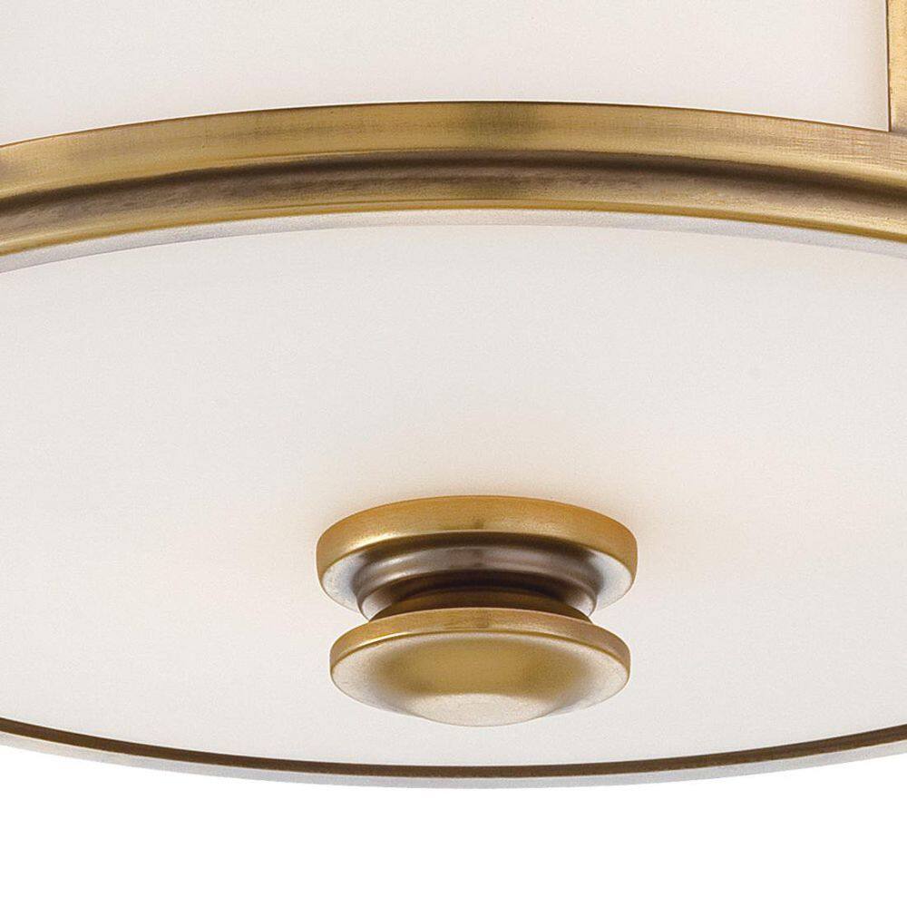Harbour Point Liberty Gold Flush Mount Ceiling Light with Etched Opal Glass