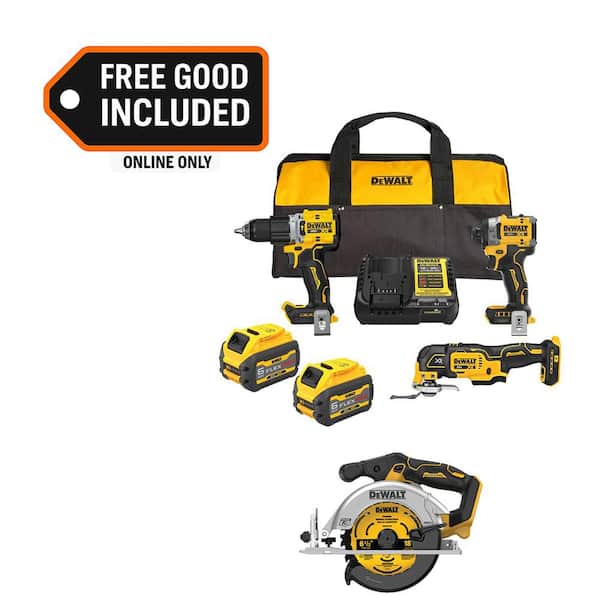 20V MAX Lithium-Ion Cordless 3-Tool Combo Kit and 6-1/2 in. Circular Saw with (2) Flexvolt 6.0 Ah Batteries and Charger