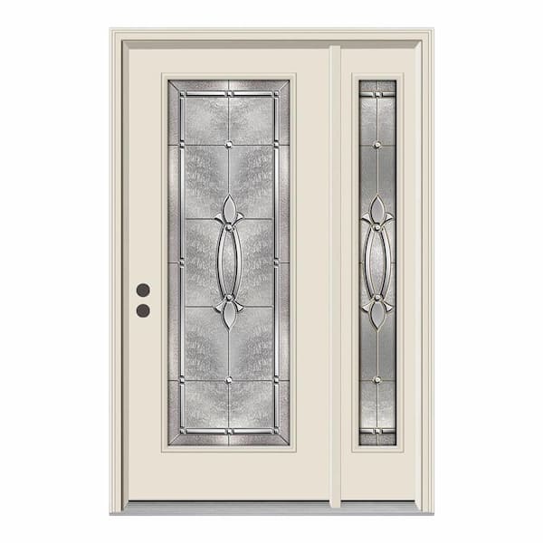 JELD-WEN 52 in. x 80 in. Full Lite Blakely Primed Steel Prehung Right-Hand Inswing Front Door with Right-Hand Sidelite
