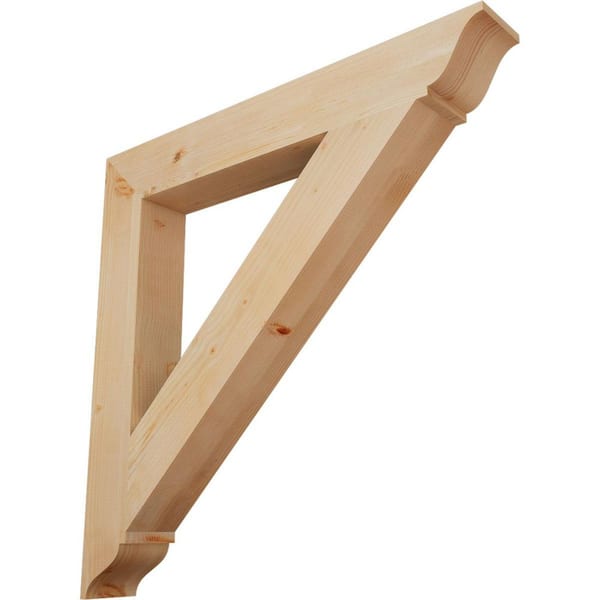 Ekena Millwork 5.5 in. x 44 in. x 44 in. Douglas Fir Traditional Smooth Bracket