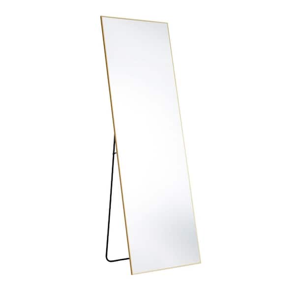 FIRNEWST 21 in. W x 64 in. H Rectangular Classic Gold Aluminum Alloy Framed Full Length Mirror