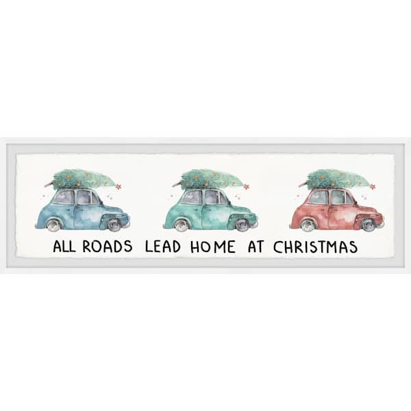 Unbranded "All Roads Lead Home" by Marmont Hill Framed Travel Art Print 15 in. x 45 in. .