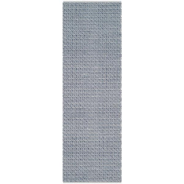SAFAVIEH Montauk Ivory/Navy 2 ft. x 9 ft. Geometric Runner Rug