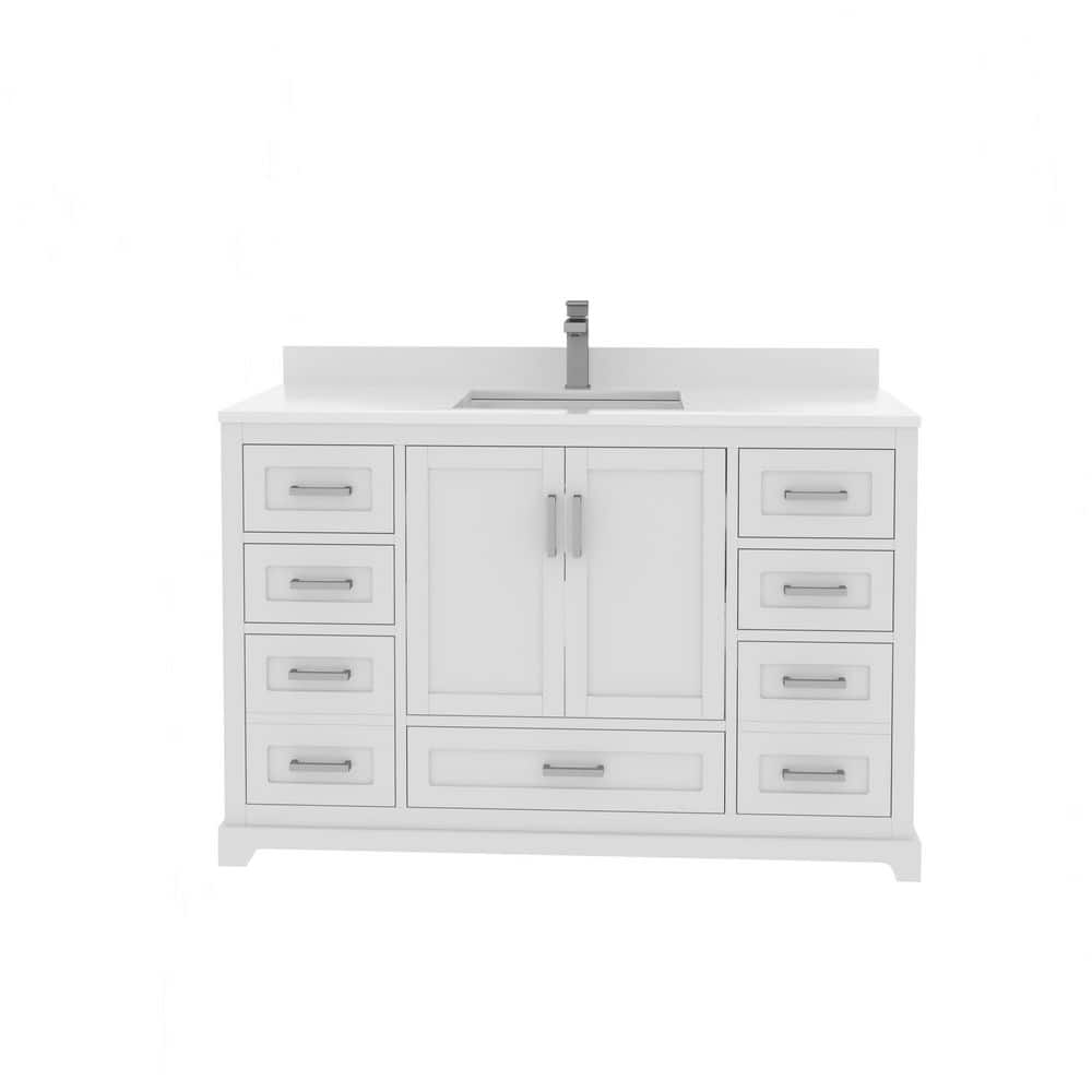 Maya 48 in. Single Sink Freestanding White Bath Vanity with White Quartz Top Assembled price history on PriceWatchPro