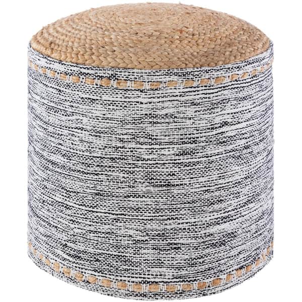 Rosie Black/White Accent Pouf