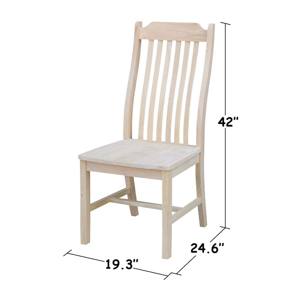 High Slat Back Traditional White Wood Side Chair