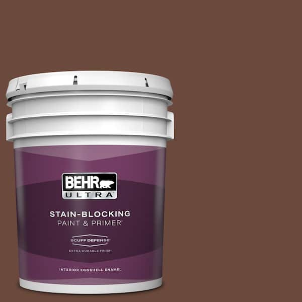 BEHR ULTRA 5 gal. #BXC-45 Classic Brown Extra Durable Eggshell Enamel Interior Paint & Primer