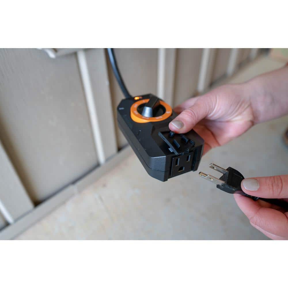Black and Orange Outdoor Dusk to Dawn Lighting Timer