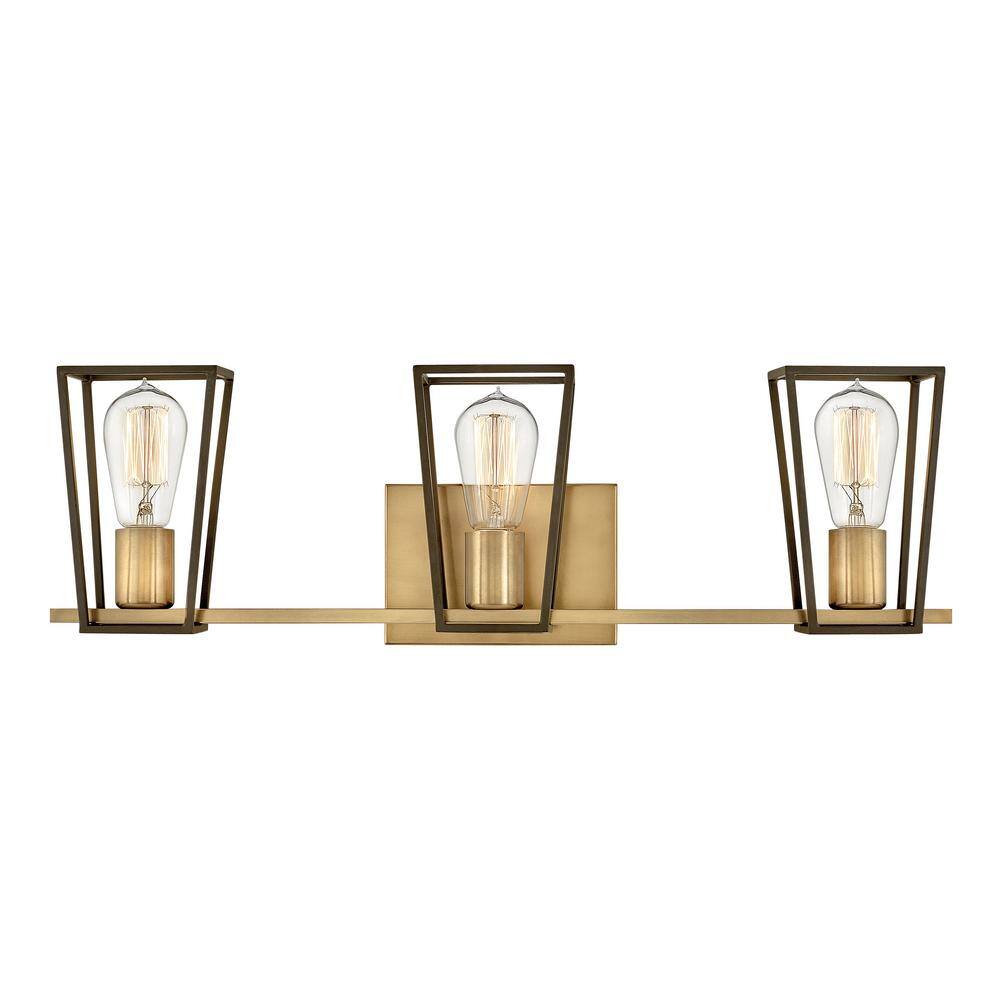 Heritage Brass and Bronze 3-Light Dimmable Bath Light